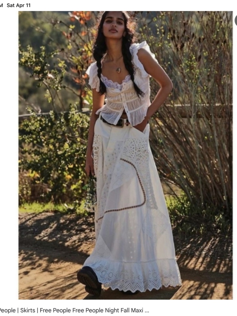 Free People Night Fall midi skirt